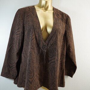 Coldwater creek Brown v-neck jacket size XL
